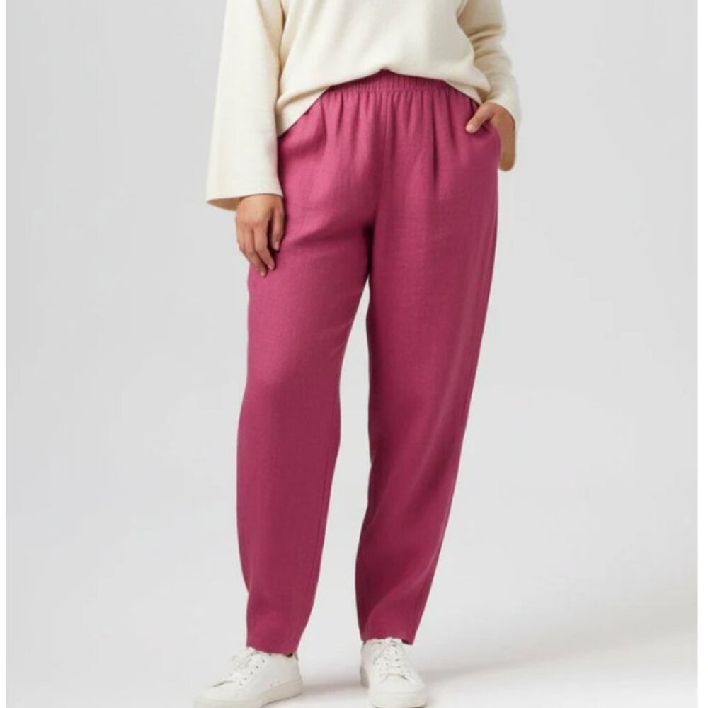 Eileen Fisher Linen Lantern Pants Geranium 3X